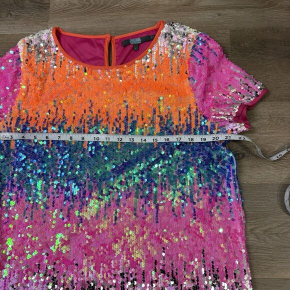Eva Franco Loretta Multicolor Sequined Tee Size Large - Picture 5 of 7